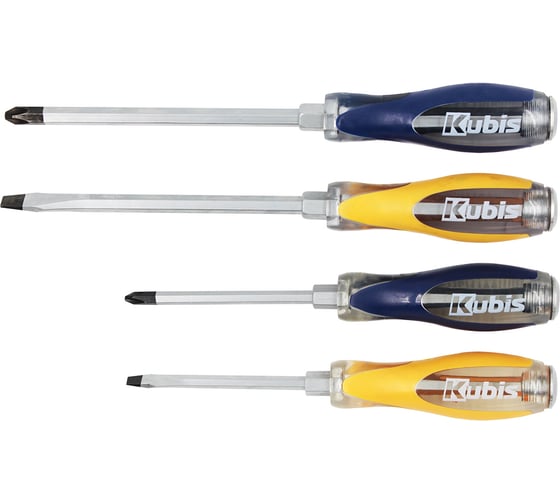 Набор ударных отверток KUBIS PH2x100, 3x150, SL6x100, 8x150 мм, 4 шт. 02-08-4004