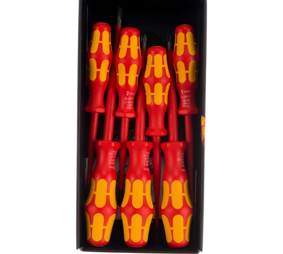Набор VDE отверток WERA 160 iSS/7 Kraftform Plus Серия 100 с зауженным стержнем, 7 пр. WE-135961