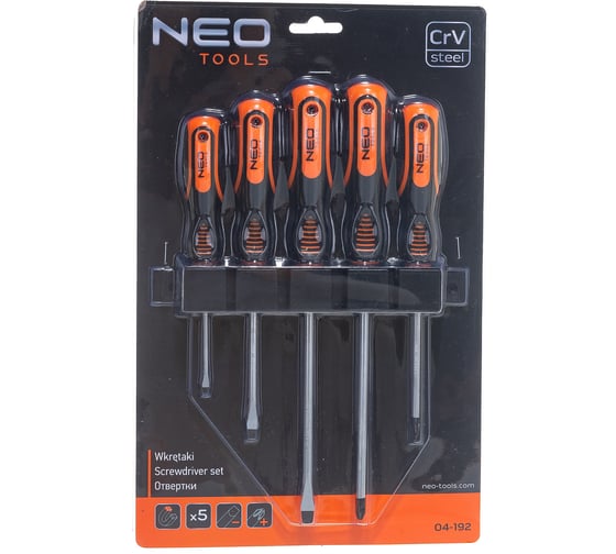 Набор отверток NEO Tools 5 шт SL/PH двухкомп рукоятка 04-192