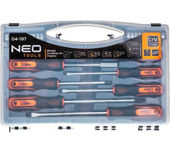Набор отверток и бит NEO Tools 27 шт 04-197