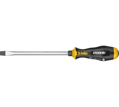 Плоская шлицевая ударная отвертка Felo Ergonic 10,0X1,6X180 45010040