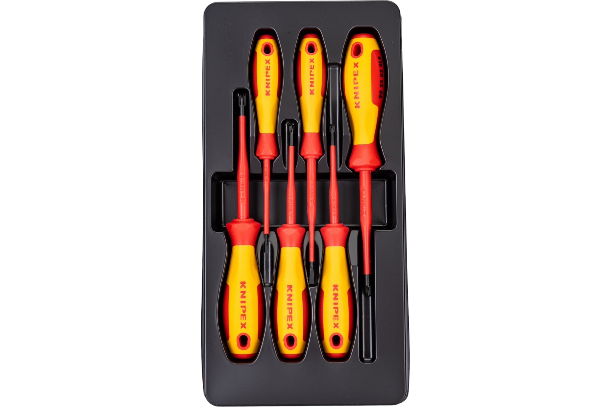 Набор отвёрток KNIPEX VDE, тонкие, 6 предметов, SL2.5/4, PlusMinus