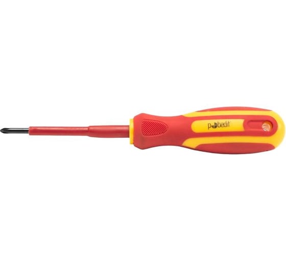 Отвертка крестовая диэлектрическая Pobedit Profi Cr-V, PH 0x60 мм 2569060 1