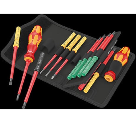 Набор бит с битодержателем WERA Kraftform Kompakt VDE 17 Universal 1 Tool Finder, 17 пр. WE-006611