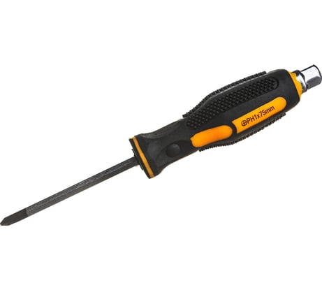 Отвертка PARK крестообразная PH1 ударная с упором под гаечный ключ двухкомпонентная рукоятка 008419