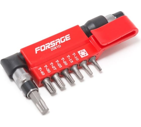 Набор бит-TORX с Г-образным битодержателем Forsage 1/4" 8 предметов F-2081D(9479) 1