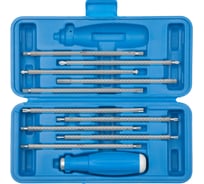 Отвертка Зубр ЭКСПЕРТ с двусторонними стержнями, пластик бокс, CrV сталь, 11 предметов, 175мм 25427-H11