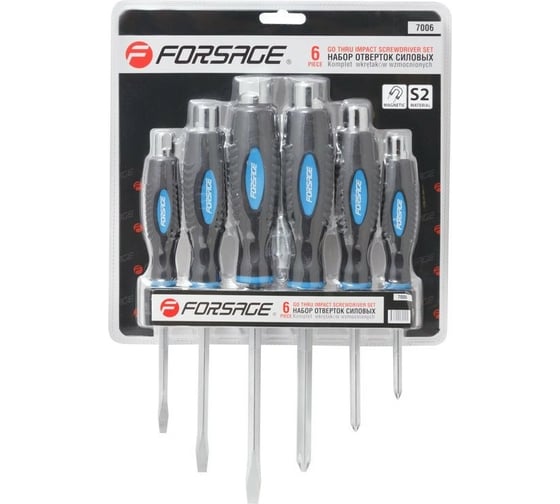 Набор силовых магнитных отверток Forsage Profi 6 предметов F-7006(26906) 1