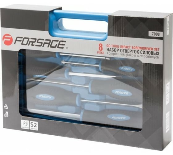 Набор силовых магнитных отверток Forsage Profi 8 предметов F-7008(26907)