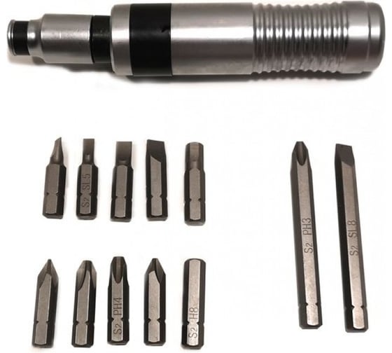 Ударная отвертка с набором бит и адаптером Forsage,13пр 1/2"х5/16" F-5064A(47218)