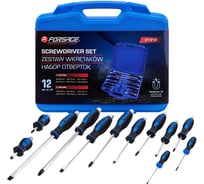 Набор силовых ударных магнитных отверток Forsage 12 предметов в кейсе F-21310(18318)