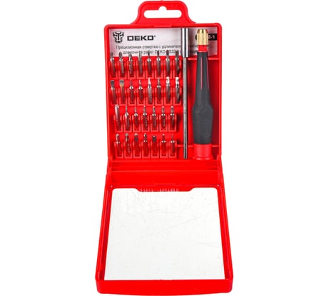 Прецизионная отвертка с удлинителем и набором бит для точных работ DEKO BS32-1 065-0515