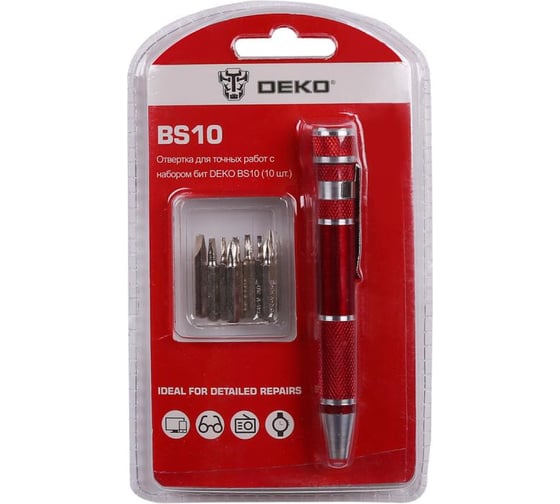 Отвертка для точных работ с набором бит DEKO BS10 065-0696 1