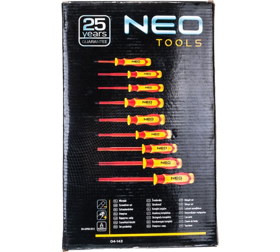 Набор отверток NEO Tools 1000 В, 9 шт 04-143