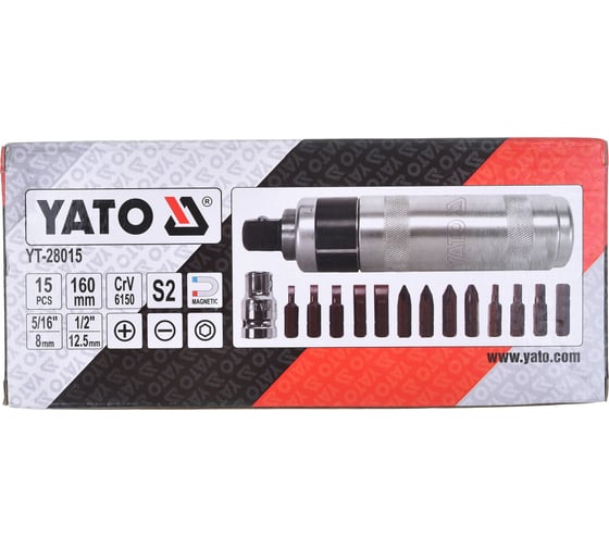 Цельнометаллическая ударная отвертка YATO YT-28015