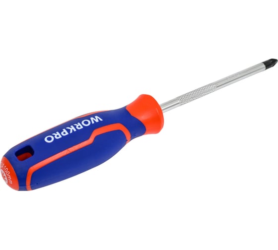Отвертка с магнитным наконечником WORKPRO PZ2x100мм CR-V WP221037