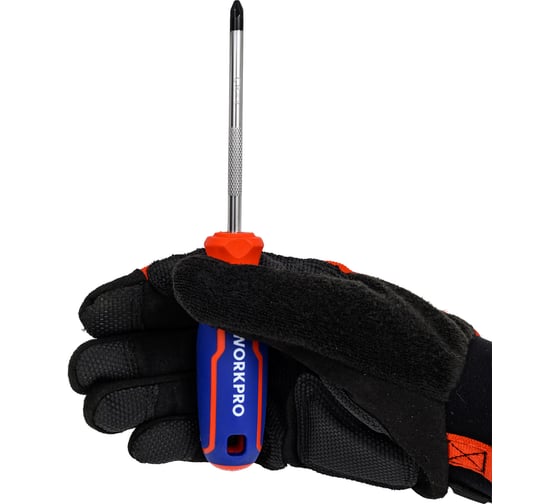 Отвертка с магнитным наконечником WORKPRO PZ2x100мм CR-V WP221037