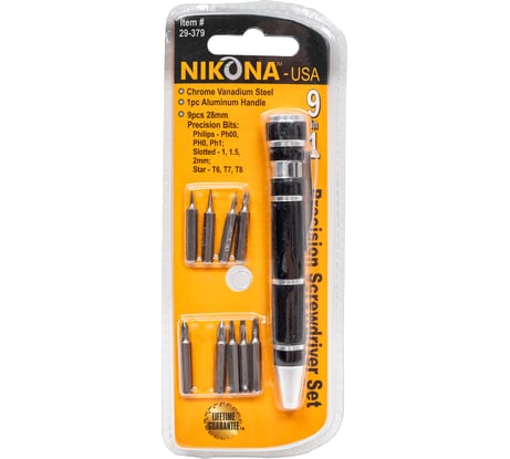 Карманная отвертка в виде ручки для точных работ NIKONA 9 в 1 29-379
