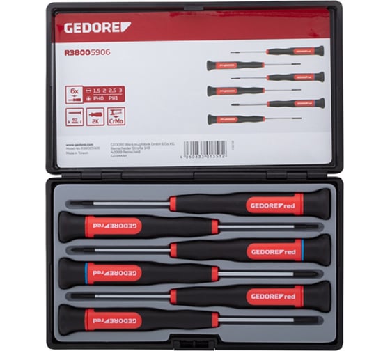 Набор электротехнических отверток GEDORE RED PH+SL, 6шт 3301351