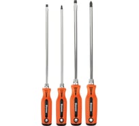 Набор усиленных отверток ЕРМАК 4шт SL 6*250; 8*250/ PH2*250;PH3*250 651-233