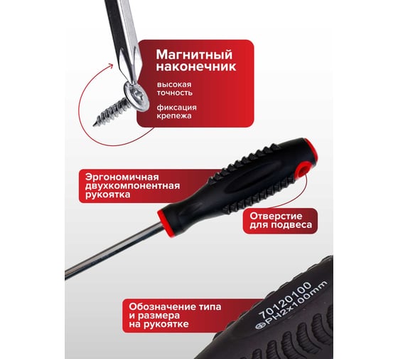 Набор отверток FORCEKRAFT магнитные, Profi, 4пр, в блистере FK-7004A(27160)