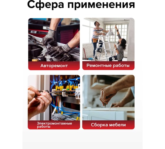 Набор отверток FORCEKRAFT магнитные, Profi, 4пр, в блистере FK-7004A(27160)