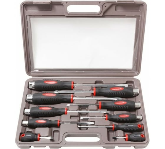 Набор отверток Forcekraft силовые, магнитные, Profi, 10пр, в кейсе FK-7010(26896) 1