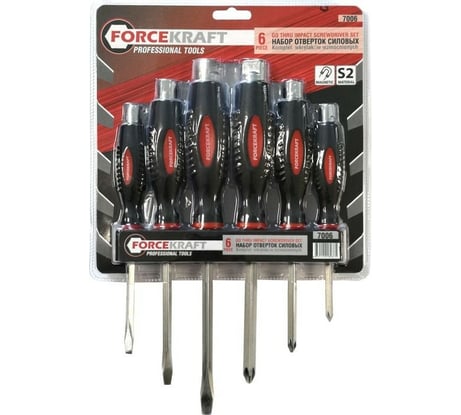 Набор отверток FORCEKRAFT силовые, магнитные, Profi, 6пр. в блистере FK-7006(27148)
