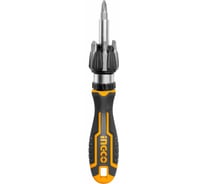 Трещоточная отвёртка с битами INGCO 8 шт INDUSTRIAL AKISD0808