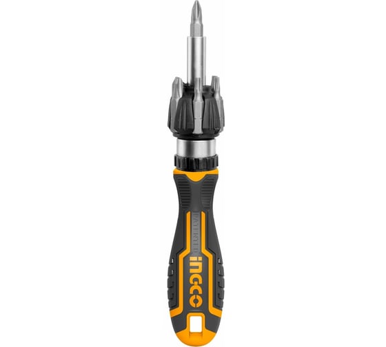 Трещоточная отвёртка с битами INGCO 8 шт INDUSTRIAL AKISD0808 1