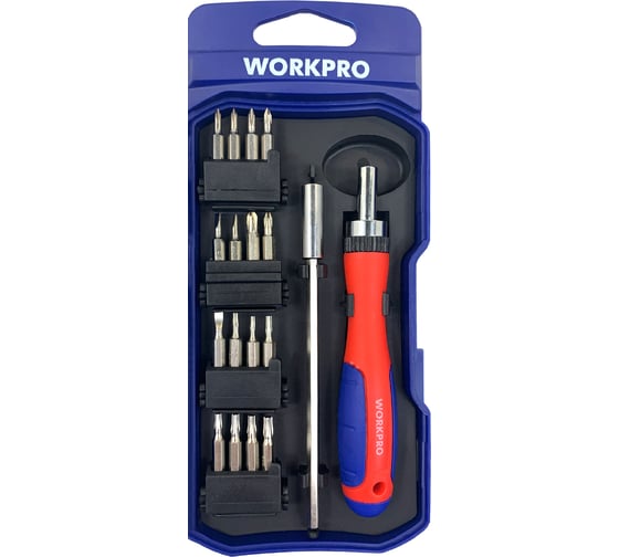 Отвертка трещоточная WORKPRO набор 18 предметов WP200516