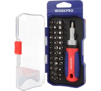 Отвертка трещоточная WORKPRO набор 38 предметов WP200517