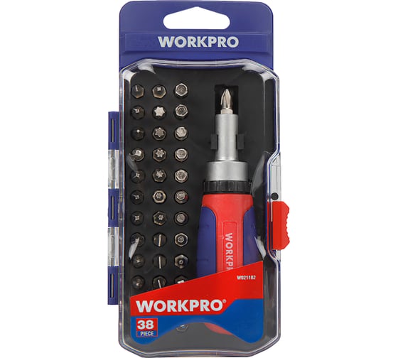 Отвертка трещоточная WORKPRO набор 38 предметов WP200517