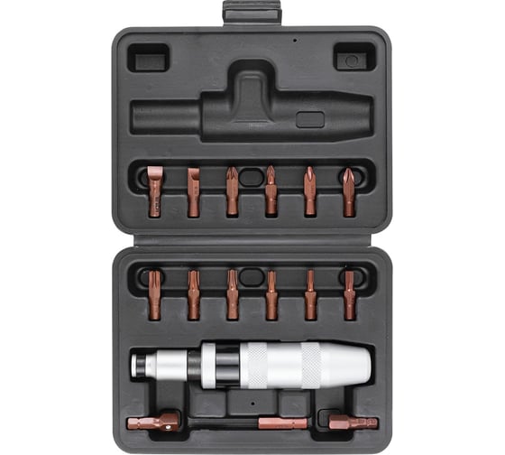 Ударная отвертка с набором бит и адаптерами FORCEKRAFT 17пр, 1/2", в кейсе FK-5171(47289)