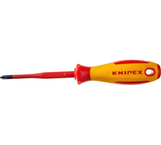 Крестовая отвертка KNIPEX PH2 тонкая, VDE, длина лез 100 мм, L-212 мм KN-982402SL