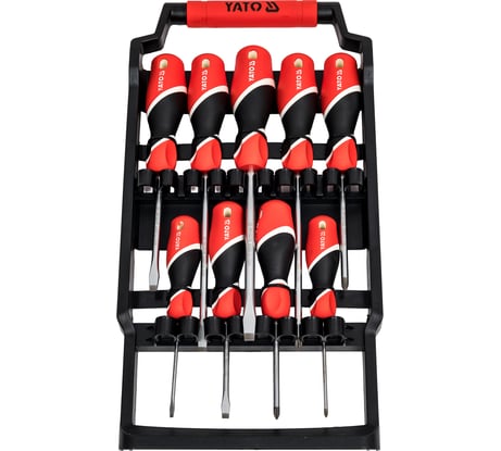 Набор отверток YATO 9 предметов, пластиковая стойка YT-25968