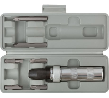 Ударная отвертка FIT 6 CrV специальных бит, пластиковый кейс 56267