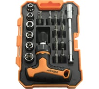 Мини-набор с трещоткой Villager 18 шт с Т-образной рукояткой 059883