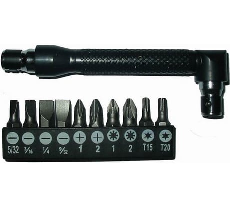 Отвертка SKRAB Г-образная с битами 11пр. HY-502 42600