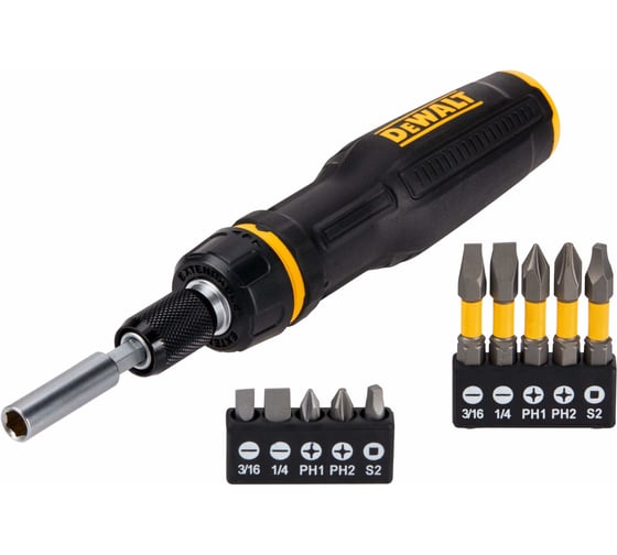 Отвертка телескопическая Dewalt со сменными битами, 10 бит DWHT68001-0