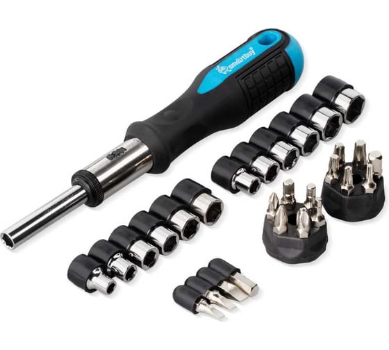 Отвертка реверсивная Smartbuy 28 насадок (биты, SL, PH, HEX, TORX, головки) CR-V сталь Tools SBT-SCBS-29P2