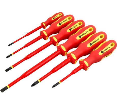 Набор диэлектрических отверток NORGAU с тонким жалом 6 предметов, тип NBS172VDE-060 067123060