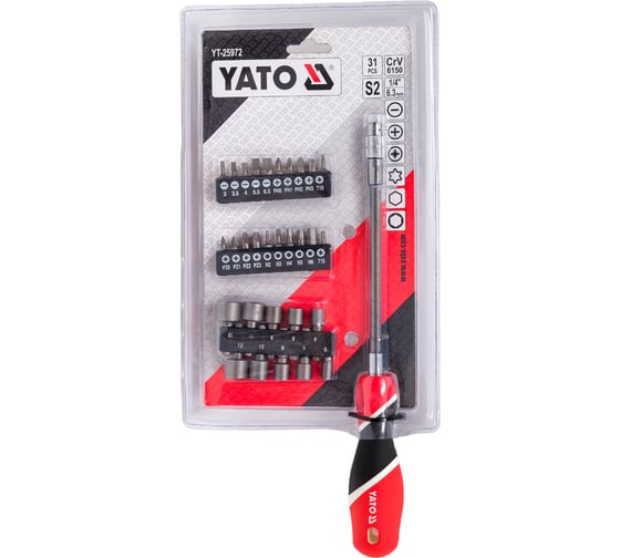 Отвертка гибкая YATO с битами 31 пр YT-25972 361325972 092 1