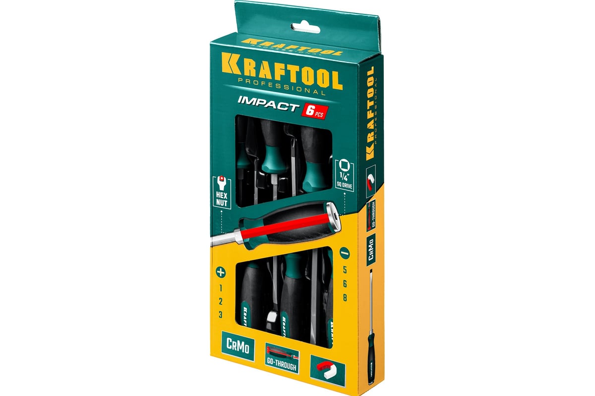 Набор ударных отверток KRAFTOOL Impact 6 предм. 25025 - выгодная цена ...