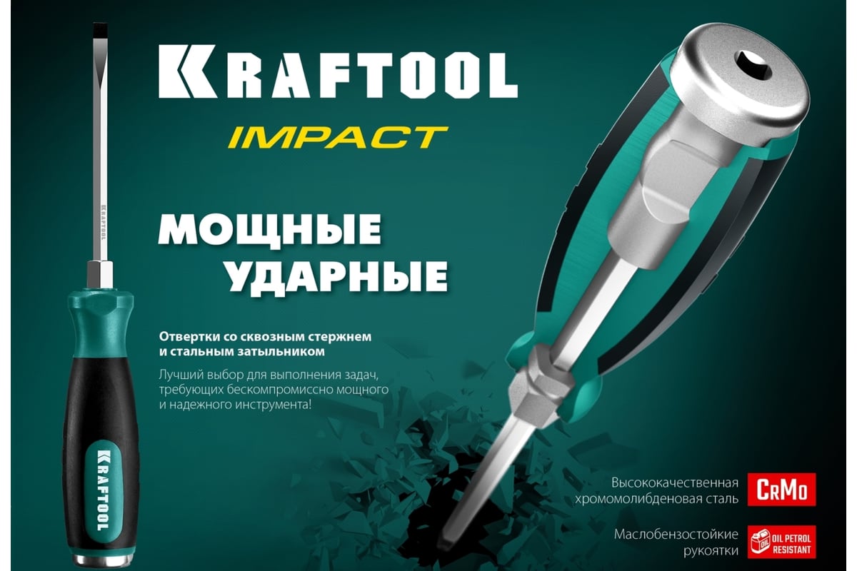 Набор ударных отверток KRAFTOOL Impact 6 предм. 25025 - выгодная цена ...