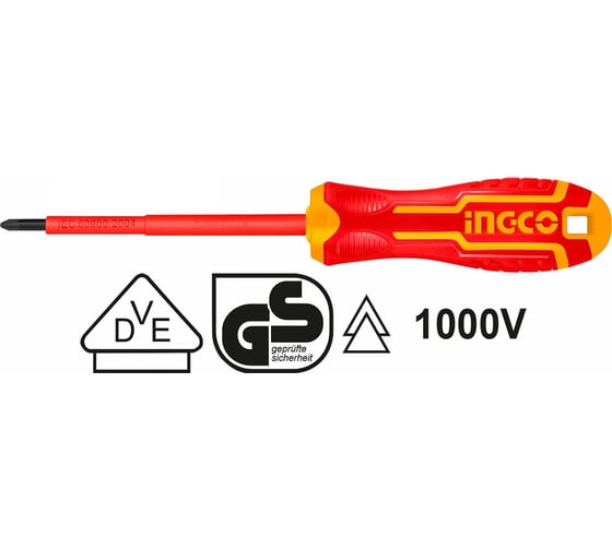Диэлектрическая крестовая отвертка INGCO PH1x80 мм HISD81PH180