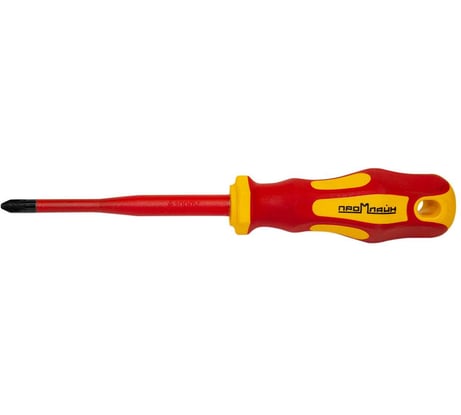 Отвертка диэлектрическая Промлайн с крестообразным шлицем PH2x100мм, до 1000В, CrV, slim ПЛ02202032С_z024