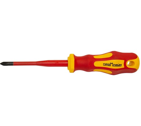 Отвертка диэлектрическая Промлайн с крестообразным шлицем PH1x80мм, до1000В, Cr-v, slim ПЛ02202021С_z024