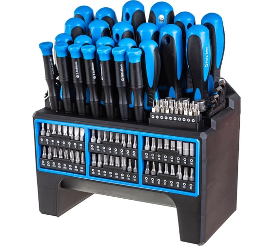 Набор отверток и бит HOEGERT TECHNIK 114 пр, сталь S2 HT1S099