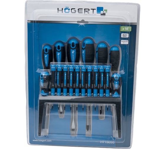 Набор отверток HOEGERT TECHNIK 18 шт, сталь S2 HT1S098